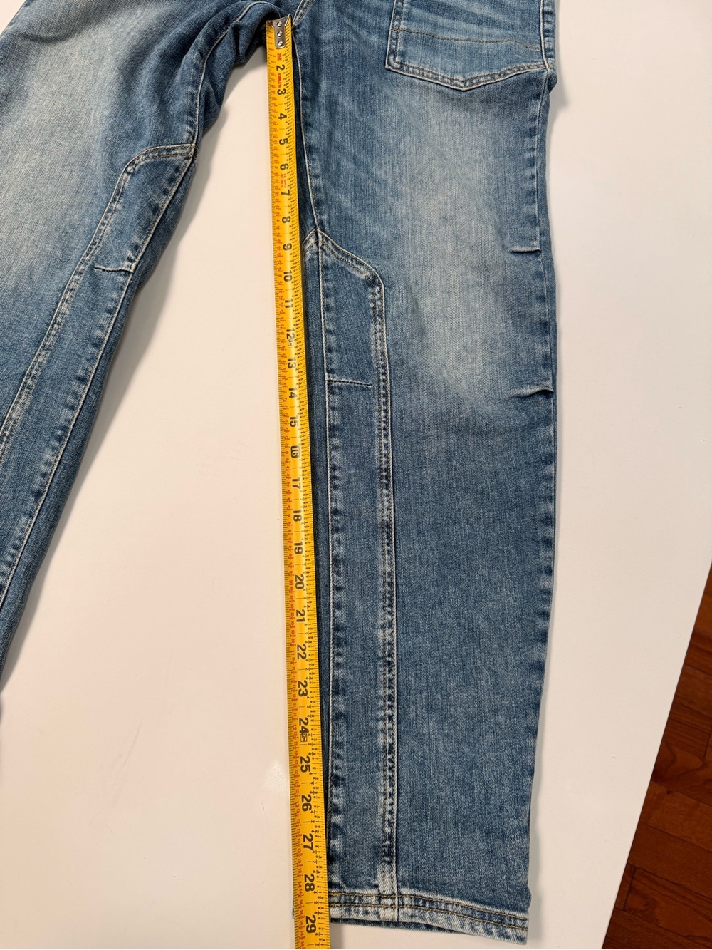 Pilcro Anthropologie Utility Straight Leg Jeans Size 26 Patch Pocket Paneled - Picture 9 of 9